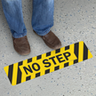 No Step With Broad Stripes Floor Safety Sign