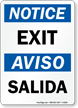 Notice Exit Aviso Salida Sign
