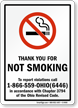 THANK YOU NOT SMOKING violations call Sign
