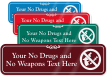 Personalized No Drugs Weapons ShowCase Wall Sign