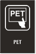 Engraved PET Sign with Positron Emission Tomography Symbol