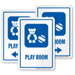 Play Room Sign with Teddy Ball Symbol