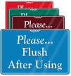 Please Flush After Using ShowCase Wall Sign