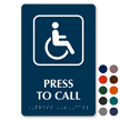 Press To Call Tactile Touch Braille Sign