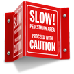 Slow Pedestrian Area Proceed Caution Sign