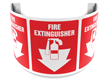 180 Degree Projecting Fire Extinguisher Sign with graphic