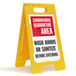 Quarantine Area Wash Hands FloorBoss Sign