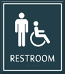 Male Restroom Door Sign with Handicap Symbol
