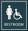 Female Restroom Door Sign with Handicap Symbol