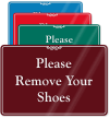 Remove Your Shoes Showcase Wall Sign