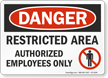 Restricted Area Authorized Personnel OSHA Danger Sign