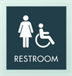 Restroom w/F/ISA Symbol Sign