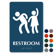 Party Restroom Sign with Man Woman Graphic