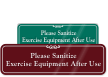 Sanitize Exercise Equipment After Use ShowCase Wall Sign