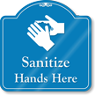 Sanitize Hands Here ShowCase Wall Sign