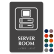 Server Room Symbol TactileTouch™ Sign with Braille