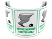 180 Degree Projecting Severe Weather Shelter Area Sign