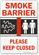 Smoke Barrier Please Keep Closed (graphic) Sign