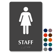 Staff Braille Sign with Female Pictogram