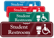 Student Restroom Toilet And ISA Symbol Sign