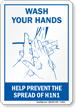 Swine Flu Wash Hands Sign