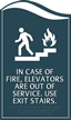 In Case of Fire - Use Stairs Sign