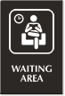 Waiting Area Engraved Sign with Public Room Symbol