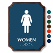 Women Braille TactileTouch Wooden Plaque