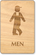 Bow Legged Men Wooden Restroom Sign