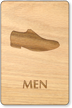 Men Shoes Symbol Wooden Restroom Sign
