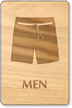 Men Trunk Symbol Wooden Restroom Sign