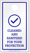 Cleaned and Sanitized For Your Protection Hang Tag