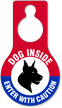 Enter With Caution Dog Inside Hang Tag