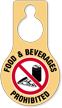 Food And Beverages Prohibited Door Hang Tag