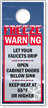 Freeze Warning Keep Heat 65° Door Hanger Tag