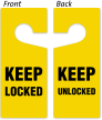Keep Locked / Keep Unlocked 2 Sided Door Hanger