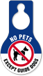 No Pets Except Guide Dogs Hang Tag