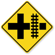 Highway Light Rail Transit Grade Crossing (Symbol) Sign