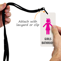 Girls Bathroom tag For School with Girl Symbol