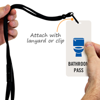 Bathroom Pass With Toilet Bowl Symbol