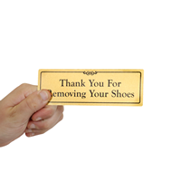 Thank You For Removing Your Shoes,Gold DiamondPlate™ No Shoes Sign 