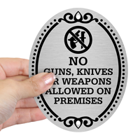 Firearms Prohibited: Diamondplate Door Sign