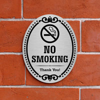 Metallic Finish No Smoking Door Sign