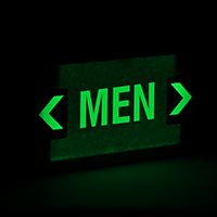 LED Exit Sign with Battery Backup: Men - Green with Battery Backup, Men In Green Color