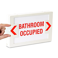 Bathroom Occupied LED Exit Sign with Punch-Out Arrows