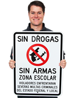 Sin Drogas Sin Armas Zona Spanish Sign