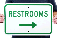 Restroom Arrow Sign
