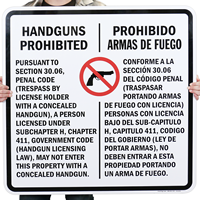 Bilingual Texas Gun Law Sign
