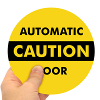 Caution Automatic Door Two-Sided Door Decals