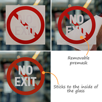 No Exit Symbol Die Cut Glass Door Label
